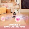 JOYIN Pink Ankle Skip Ball with Flashing Lights, Skip it Toy for Kids Indoor & Outdoor, Flashing Swing Ball Foldable Sports Toy, Birthday Gifts for Kids 3 4 5 +