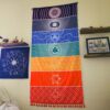 Neasyth Mexican Yoga Mat Beach Picnic Blanket Chakra Meditation Mat Yoga Rug Sunscreen Shawl Chakra Wall Tapestry Decor Boho Pilates 59 in (Polyester Fibre)