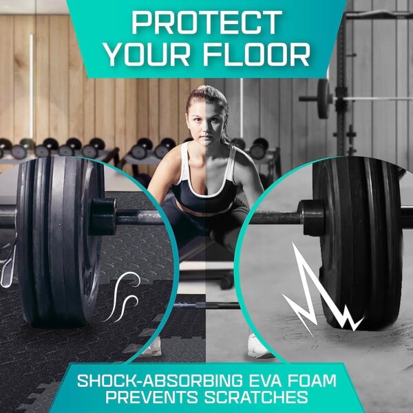 Yes4All 12, 16, 36 SQ. FT Puzzle/Interlocking Exercise Mat Tiles for Home Gym, Exercise EVA Foam Floor Padding with Border for Workout Equipment