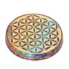 Orgonite Crystal Water Charging Plate –Chakra Balancing Coaster and Positive Energy Generator Flower of Life and with 7 Healing Crystals for Spiritual Balance, Meditation, Reiki Gifts(4 Inch Diameter)