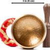 Tibetan Singing Bowl Set - Easy To Play for Beginners - Authentic Handcrafted Mindfulness Meditation Holistic Sound 7 Chakra Healing Gift by Himalayan Bazaar (3 Inch, Gold)