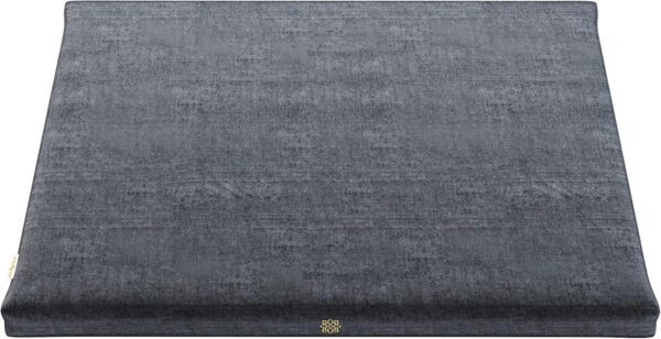 Mindful Modern Velvet Zabuton Meditation Mat | Large Rectangular Yoga Floor Cushion Pillow for Kneeling or Sitting Support | Removable Washable Cover | Perfect Zafu or Bench Complement | Color Grey