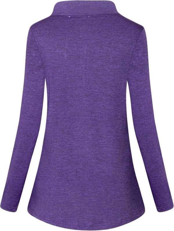 MOQIVGI Womens Long Sleeve Workout Tops Casual Sports Gym Yoga Running Half Zip Pullover
