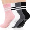 ULEEMARK Womens Pilates Non slip Yoga Socks Dance Gym Exercise Ankle Socks