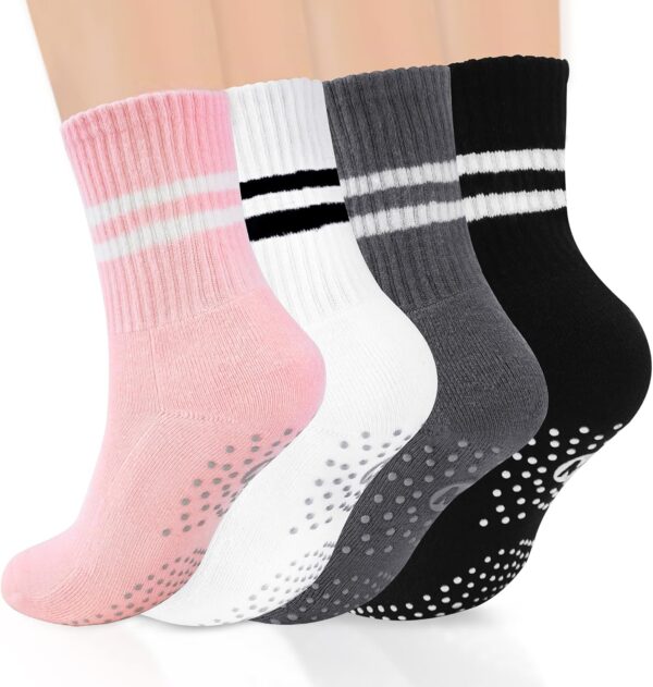 ULEEMARK Womens Pilates Non slip Yoga Socks Dance Gym Exercise Ankle Socks