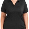 FOREYOND Plus Size Polo Shirts for Women Golf Shirts Moisture Wicking Short Sleeve Athletic Workout Tops