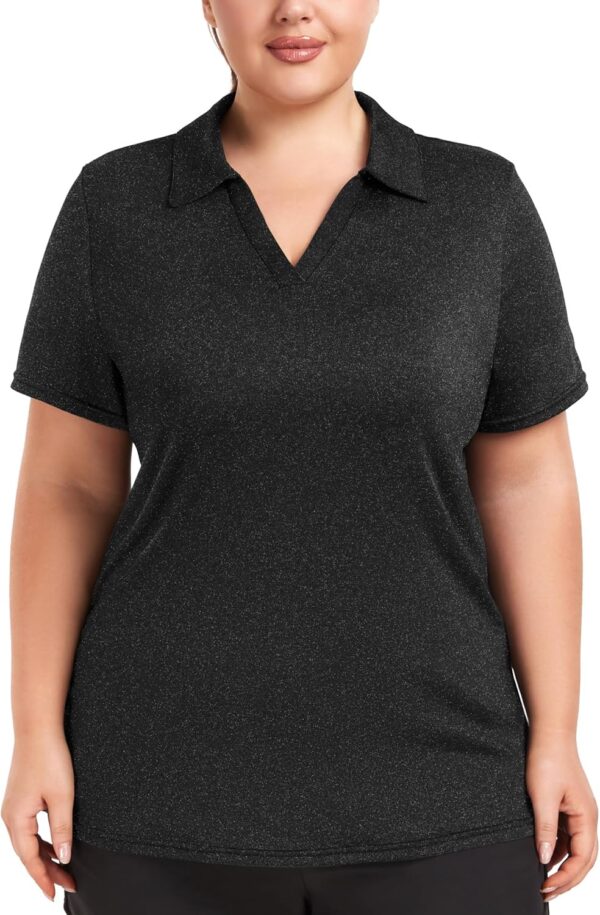 FOREYOND Plus Size Polo Shirts for Women Golf Shirts Moisture Wicking Short Sleeve Athletic Workout Tops