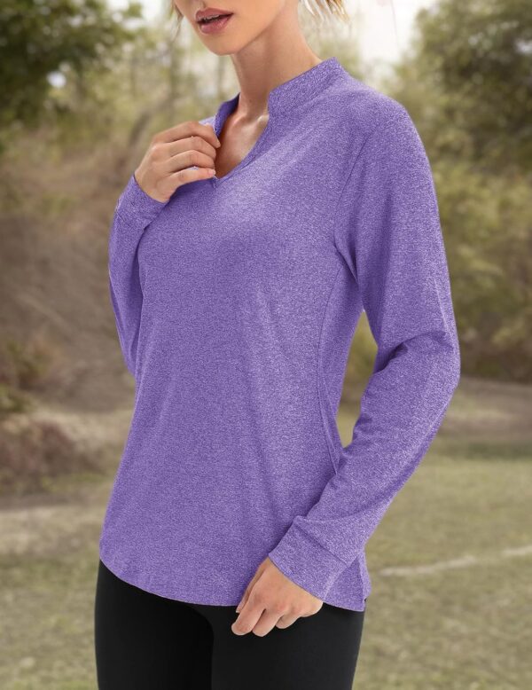 COOrun Workout Shirts for Women Long Sleeve Yoga Tops Casual Hiking Tee Shirt Athletic Breathable Top Quick Dry