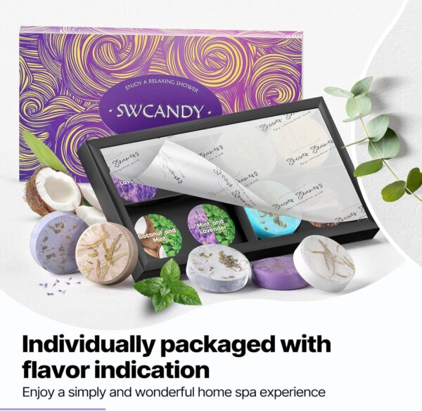 Shower Steamers Aromatherapy Birthday Gifts for Women - SWCANDY 8 Pcs Valentines Day Gifts for Her Mom Men Teen Adults Bath Bombs Self Care with Natural Essential Oils Relaxation Home SPA Mothers Day