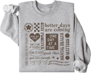 Mental Health Sweatshirt, Mental Health Awareness Supporter Crewneck Sweatshirt For Women Men