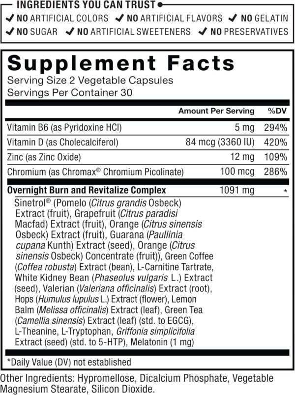 Force Factor LeanFire PM Weight Loss Pills for Women & Men, Fat Burner & Overnight Weight Loss Pills to Burn Fat, Boost Metabolism, Improve Sleep, Powerful Formula for Incredible Results, 60 Capsules