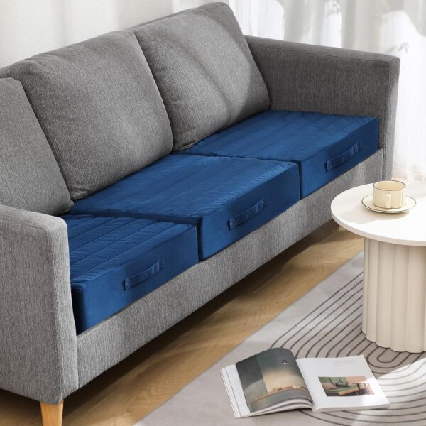 Floor Pillow - Square Large Cushions for Adults, Pillows Seating for Meditation, Yoga, Luxurious Chenille Tufted, Perfect for Bench/Chair Cushion – Navy, 22x22x4 Inch