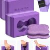 Deep-Zen® Yoga Blocks Wrist Support; Yoga Blocks 2 Pack w/Knee Pads; Yoga Blocks 2 Pack with Strap to Put Less Weight on Wrists; Durable, Versatile Yoga Brick Exercise Block Set, Blocks Yoga