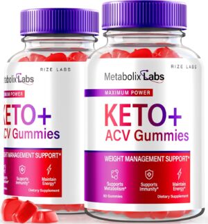 - Metabolix Labs Keto Plus ACV Gummies - Weight Management Support Apple Cider Vinegar Supplement (120 Gummies)