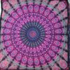 Indian Craft Castle 24" Pink Peacock Mandala Barmeri Large Floor Pillow Cover Cushion Meditation Seating Ottoman Throw Cover Hippie Decorative Zipped Bohemian Pouf Ottoman Pom Pom Cases 24" Square