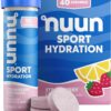 Nuun Sport Electrolyte Tablets - Dissolvable in Water, Strawberry Lemonade, 5 Essential Electrolytes for Hydration, 1g Sugar Drink Mix, Vegan, Non GMO, 4 Pack (40 Total Servings)