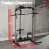 OPPSDECOR All-in-One Adjustable Smith Machine with LAT-Pull Down System Multi-Function Power Cage for Home Gym Cable Crossover Squat Rack of Workout Machine Training Equipment with Attachments