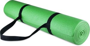 All Purpose 1/4-Inch High Density Anti-Tear Exercise Yoga Mat with Carrying Strap, Multiple Colors