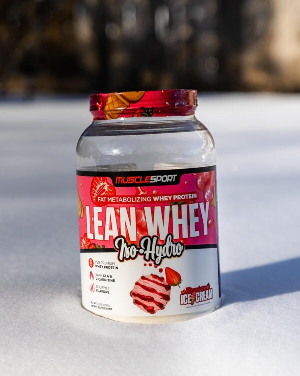 Musclesport Lean Whey Revolution™ Protein Powder - Whey Protein Isolate - Low Calorie, Low Carb, Low Fat, Incredible Flavors - 25g Protein per Scoop - 5lb Strawberry Creme