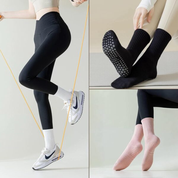 Grippy Socks for Women Non Slip Yoga Socks with Grips for Yoga Barre Ballet Dance Grippy Workout Socks