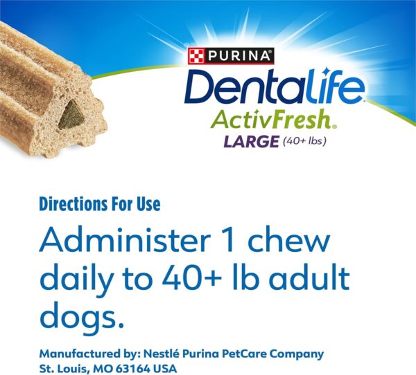 81CwhX4lZNL._AC_SL1500_.jpg DentaLife ActivFresh Dog Chews for Large Dogs 40 lbs. and up, Dental Chews to Freshen Breath, Chicken Flavor, 24.1 oz., 21 Chews - 21 ct. Pouch