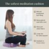 Mindful and Modern Velvet Meditation Cushion - Luxury Zafu Floor Pillow for Yoga - Large Buckwheat Meditation Pillow with Luxe Removable Cover in Six Colors