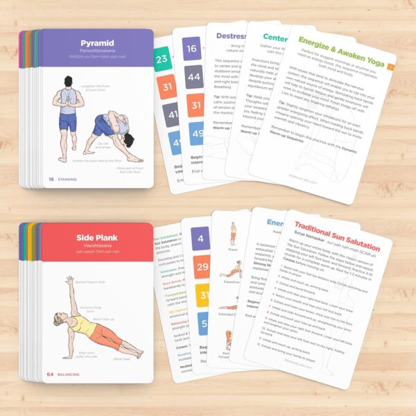 WorkoutLabs Yoga Cards I & II – Complete Set Beginners & Intermediate: Professional Study, Class Sequencing & Practice Guide · Premium Yoga Asana Flash Cards Deck with Sanskrit