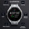 Wearable4U - Garmin Forerunner 965 Premium GPS Running and Triathlon 47mm Smartwatch with AMOLED Touchscreen Display, Titanium Bezel with Whitestone Silicone Band with Black Earbuds Bundle