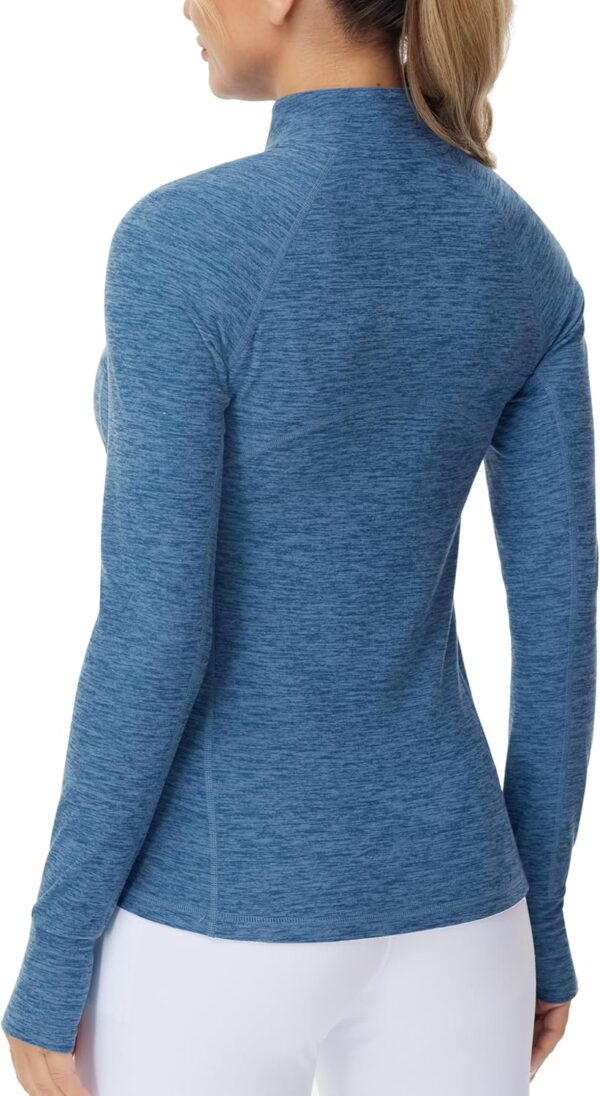 THE GYM PEOPLE Women's Half Zip Golf Workout Shirts Long Sleeve Soft Warm Yoga Athletic Pullover Sweatshirts with Thumb Hole