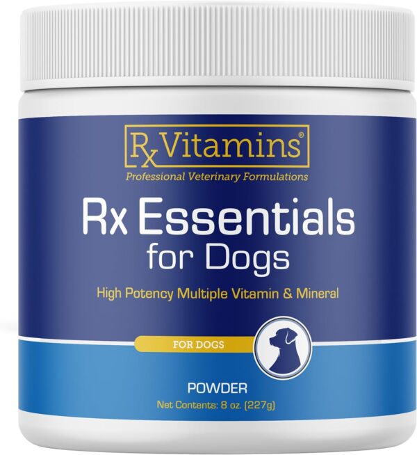 Rx Vitamins Essentials for Dogs - Daily Dog Multivitamin Powder - with Blue Spirulina for Dogs, Kelp Powder, and Milk Thistle for Dogs - Complete Dog Vitamins and Essential Minerals - 8 oz