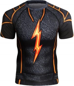 Red Plume Mens 3D Digital Printing Short Sleeve T-Shirt Outdoor Running Yoga Fitness Tight Shirt for Men