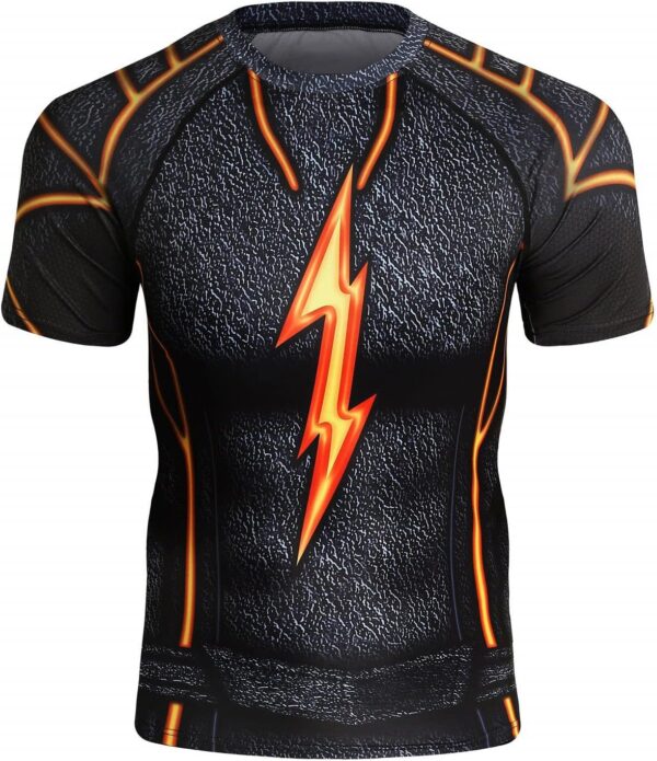 Red Plume Mens 3D Digital Printing Short Sleeve T-Shirt Outdoor Running Yoga Fitness Tight Shirt for Men