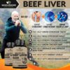 Wholesome Wellness Grass Fed Desiccated Beef Liver Capsules (180 Pills, 750mg Each) - Natural Iron, Vitamin A, B12 for Energy - Raised Undefatted in New Zealand Without Hormones or Chemicals