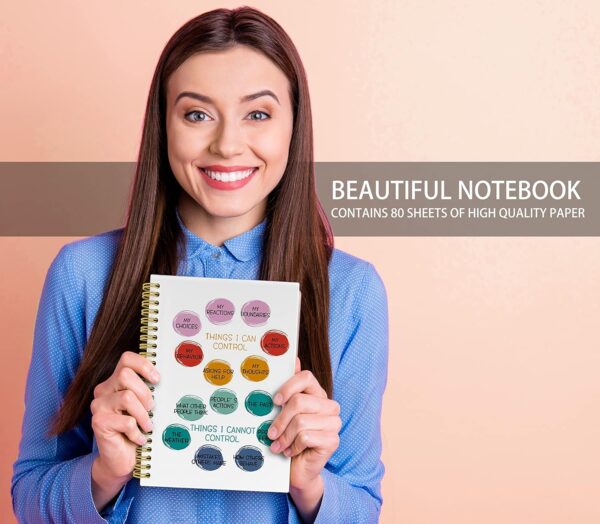 Knibeo Mental Health Journal Notebook - Anti Anxiety Notebook, 5.5×8.3 Spiral Bound Notebook with 164 Pages, Therapist Notebook, Mental Health Gifts, College School Supplies