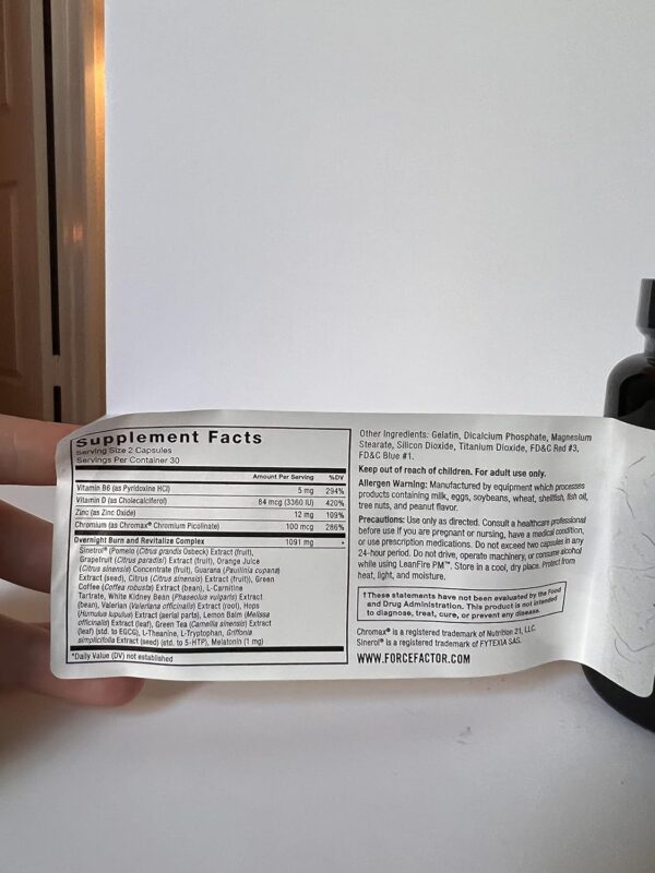 Force Factor LeanFire PM Weight Loss Pills for Women & Men, Fat Burner & Overnight Weight Loss Pills to Burn Fat, Boost Metabolism, Improve Sleep, Powerful Formula for Incredible Results, 60 Capsules