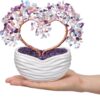 Jovivi Natural Crystal Heart Money Tree Healing Gemstone Bonsai Tree for Wedding Ceremony Reiki Balancing Energy Meditation Feng Shui Wealth & Good Luck Home Indoor Office Decor 7.87"-8.26"