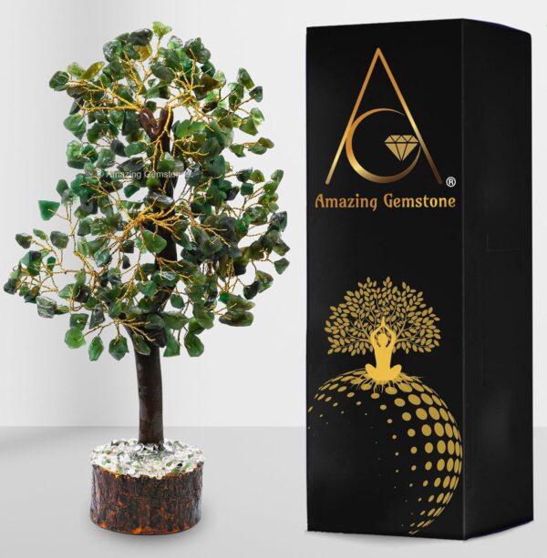 Crystals and Healing Stones Birthday Gifts for Women - Green Aventurine Crystal Tree of Life Home Decor Stocking Stuffers, Bookshelf Decor, Room Decor Meditation Gift Unique Birthday Gifts for Men