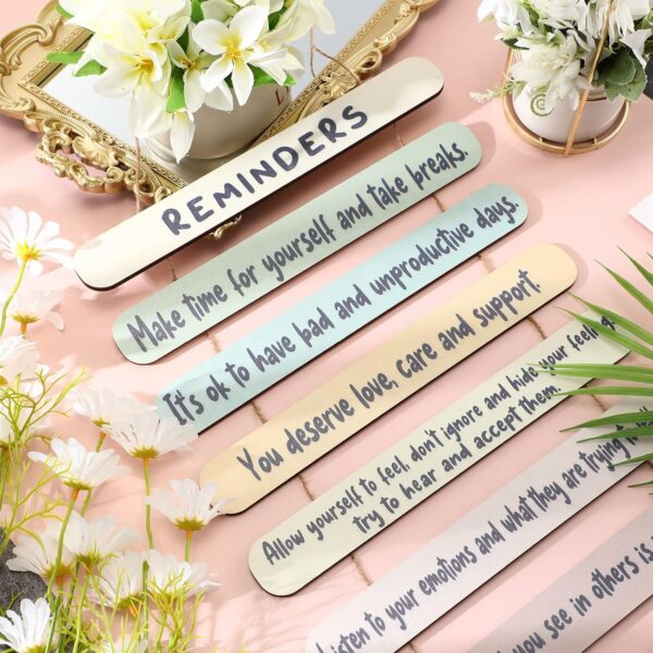 Mental Health Reminders Wall Decors Wooden Hanging Art Counseling Room Decor Positive Psychology Affirmations Feelings Pediments for Home Counseling Office Students Classroom