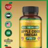 2-Pack ACV Pro Apple Cider Vinegar Capsules Certified Organic with Mother ACV Pills Detox Cleanse Acid Reflux Relief Support Supplement Ginger Root Cayenne Pepper Powder
