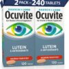Bausch + Lomb Ocuvite Eye Vitamin and Mineral Supplement with Lutein,120 Count - Pack of 2
