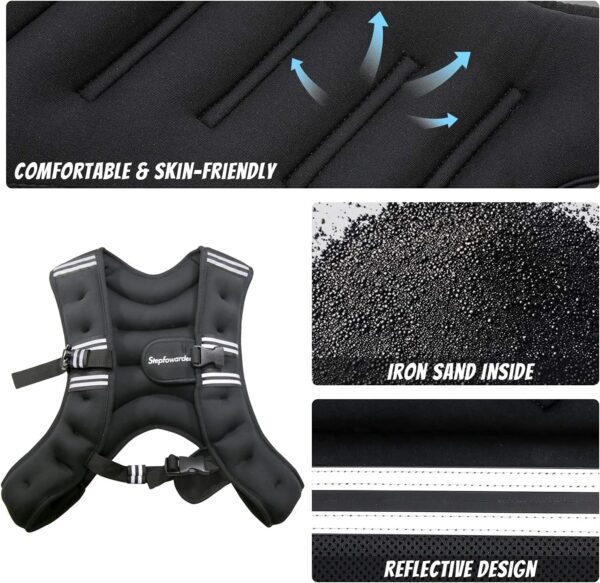 Weighted Vest for Women Men Kids, 6lbs/12lbs/4-10lbs Adjustable Weight Vest with Reflective Stripes, Upgrade Strength Training Vest for Running, Body Workout, Jogging, Cadio, Walking