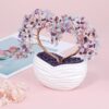 Jovivi Natural Crystal Heart Money Tree Healing Gemstone Bonsai Tree for Wedding Ceremony Reiki Balancing Energy Meditation Feng Shui Wealth & Good Luck Home Indoor Office Decor 7.87"-8.26"