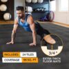 ZENY Puzzle Exercise Mat Gym Flooring Mat Interlocking Foam Mat 24 Tiles 3/4'' Extra Thick Floor Mats Exercise Equipment Mat Baby Play Mat 96 SQ. FT, Black