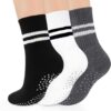 ULEEMARK Womens Pilates Non slip Yoga Socks Dance Gym Exercise Ankle Socks