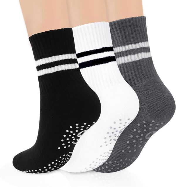 ULEEMARK Womens Pilates Non slip Yoga Socks Dance Gym Exercise Ankle Socks