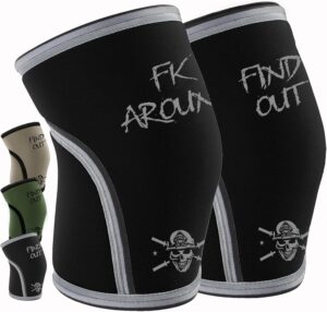 Knee Sleeves for Weightlifting & Powerlifting (7mm Pair) For Men & Women - Knee Wraps for Weight Lifting, Squats, Fitness, Gym Workout, Crossfit - IPF Approved Knee Compression Sleeve Support