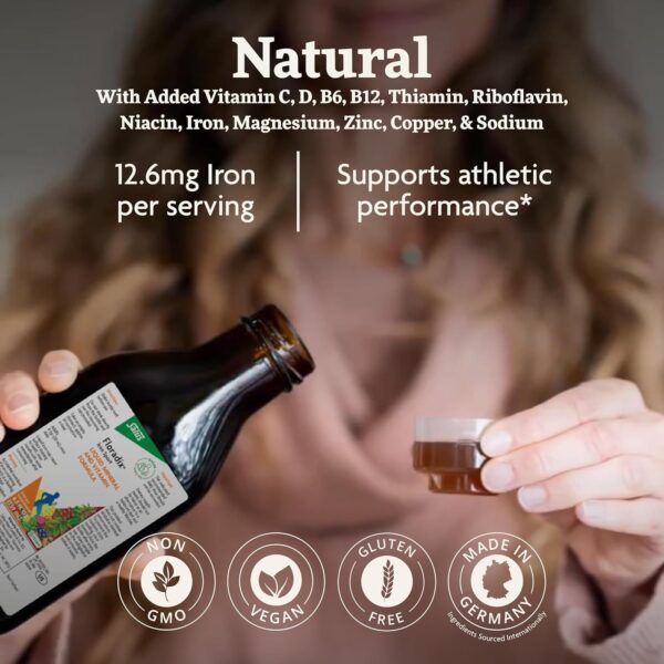 Floradix Iron Sport Liquid Mineral & Vitamin Formula - Daily Vitamin for Nutritional & Energy Support - Sports Nutrition with Gentle Iron, B Vitamins & More - Vegan & Non-GMO - 8.5 fl oz