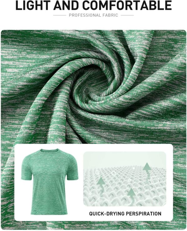 Mens Quick Dry Fit Athletic Workout Gym Running Tshirt Active Tee for Men Activewear Sport Fitness Moisture Wicking Shirt