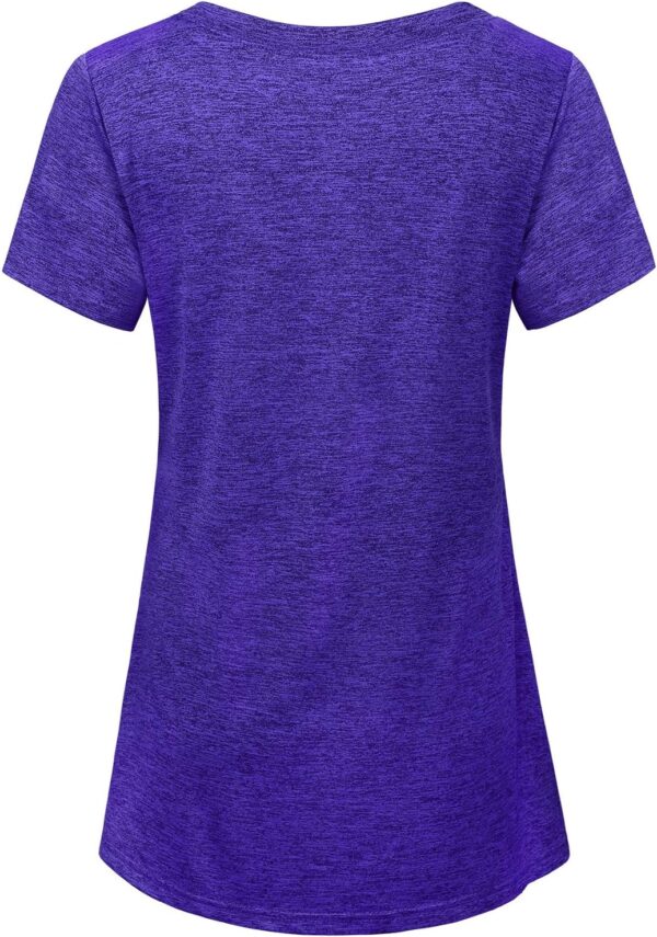 Kimmery Workout Tops for Women Short Sleeve Shirts for Women Quick Dry Line Decor Yoga Tops