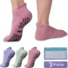 Hylaea Unisex Non Slip Socks with Grip for Yoga, Hospital, Pilates, Barre | Ankle, Cushioned